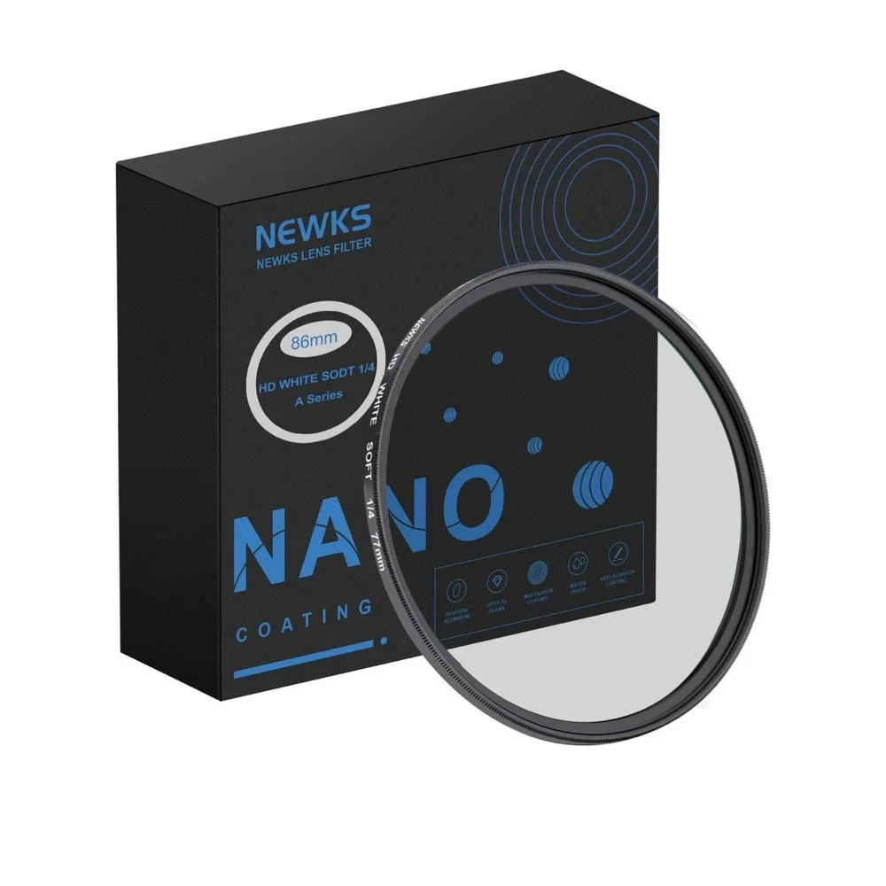 NEWKS 82mm Soft White Diffusion 1/4 Filter Mist Dreamy Cinematic Effect Filter